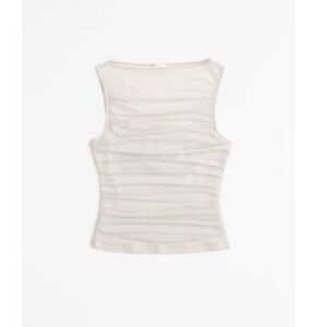 Elegant Cream / black Sleeveless Tops 2 pack